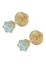 great teensy gold light blue birthstone earrings for babies and kid